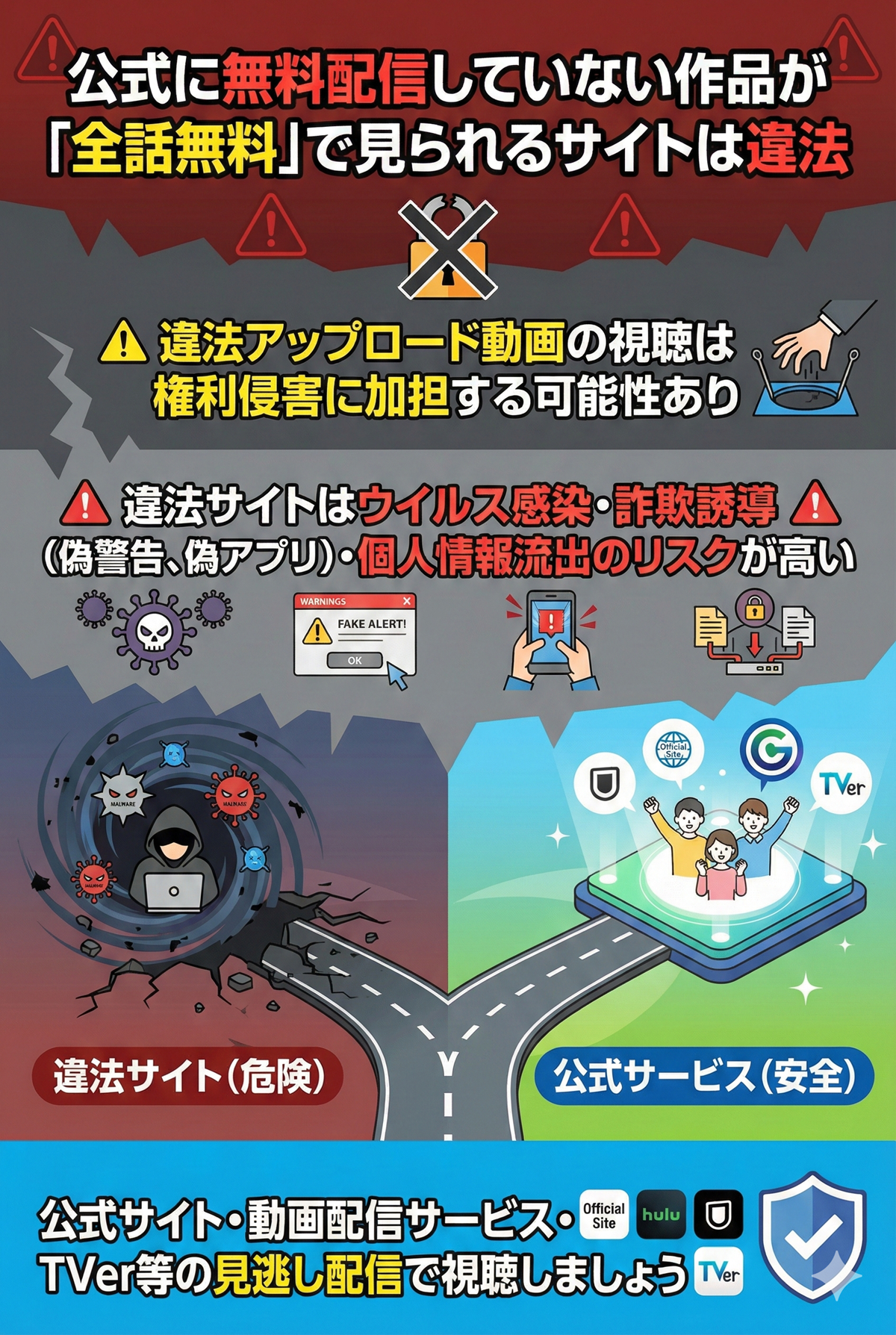 Dailymotionなど違法配信サービスを利用してはいけない理由