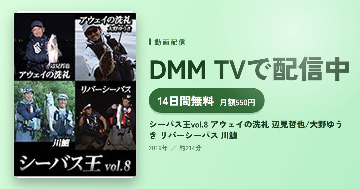 シーバス王vol.8 アウェイの洗礼 辺見哲也/大野ゆうき リバーシーバス 川鱸のアイキャッチ