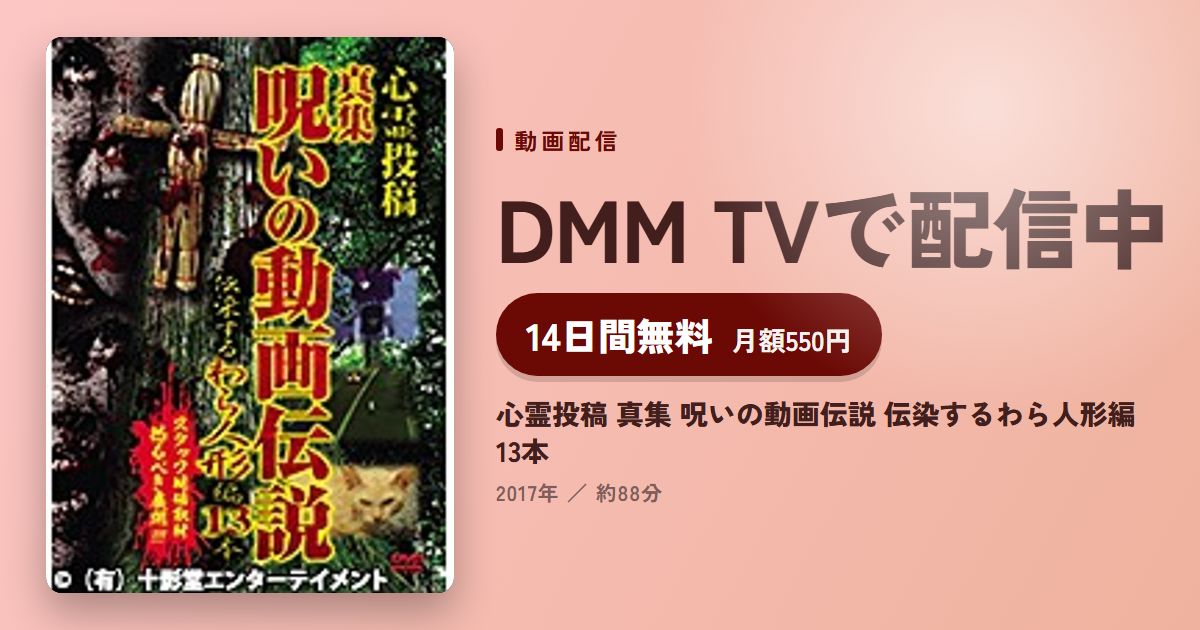 心霊投稿 真集 呪いの動画伝説 伝染するわら人形編 13本のアイキャッチ