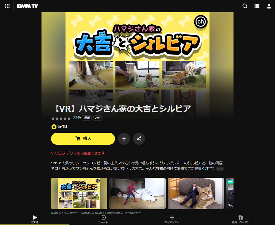 【VR】ハマジさん家の大吉とシルビアはDMM TVで配信