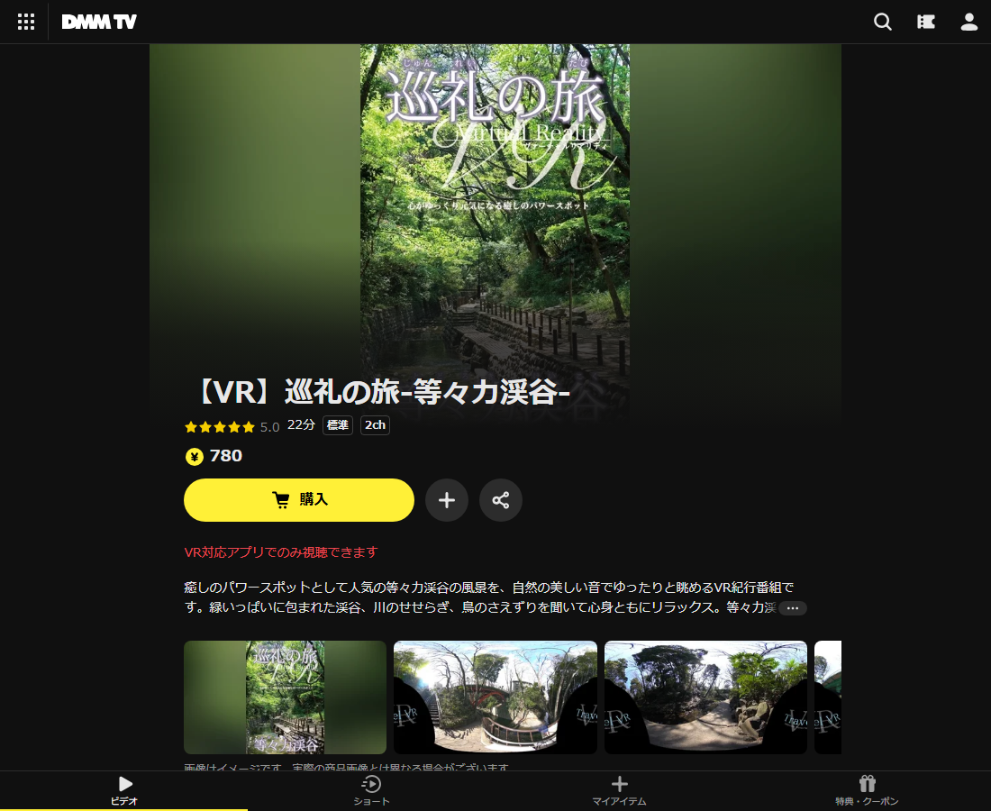 【VR】巡礼の旅-等々力渓谷-はDMM TVで配信
