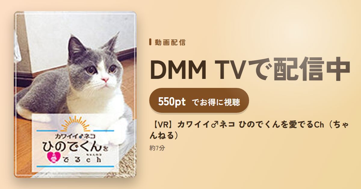 【VR】カワイイ♂ネコ ひのでくんを愛でるCh（ちゃんねる）のアイキャッチ
