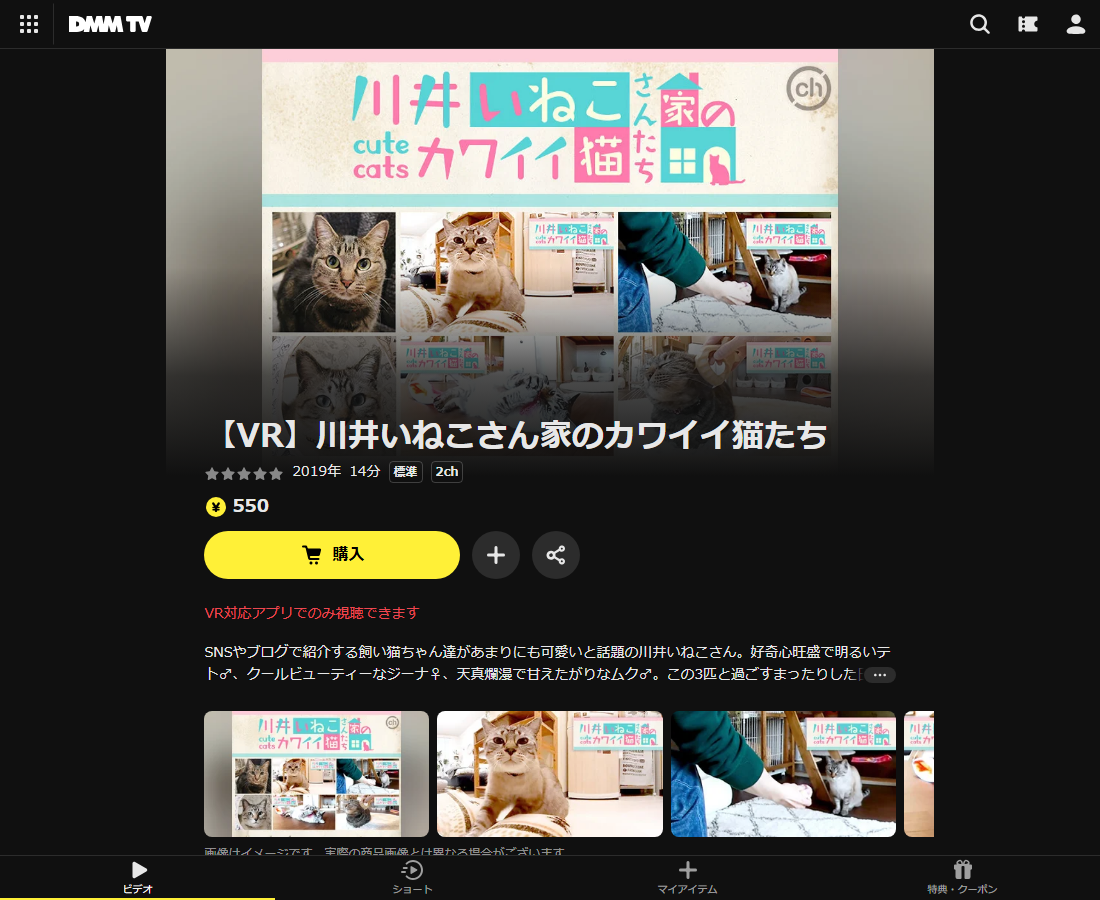 【VR】川井いねこさん家のカワイイ猫たちはDMM TVで配信