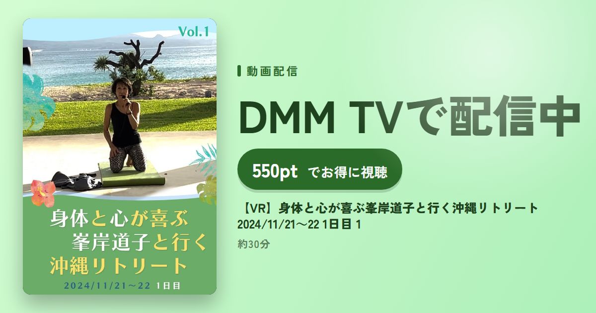 【VR】身体と心が喜ぶ峯岸道子と行く沖縄リトリート 2024/11/21～22 1日目 1のアイキャッチ
