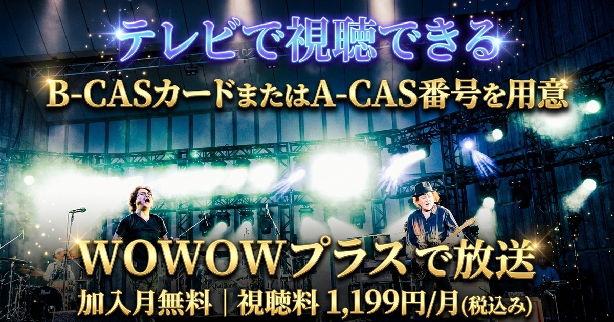 甲斐バンド 50TH ANNIVERSARY 100万＄ナイト at 日本武道館テレビ放送・見逃し配信視聴方法